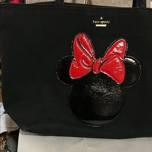 Kate Spade Black and Red Tote with Minnie Mouse Design